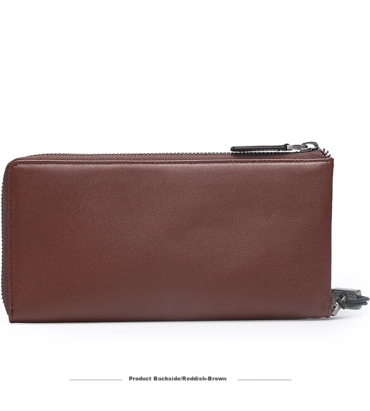 HONGU Handbag, Top-Grain Leather Men's Clutch, Long Wallet for Men, Gift Box Packaging, Birthday Present 25