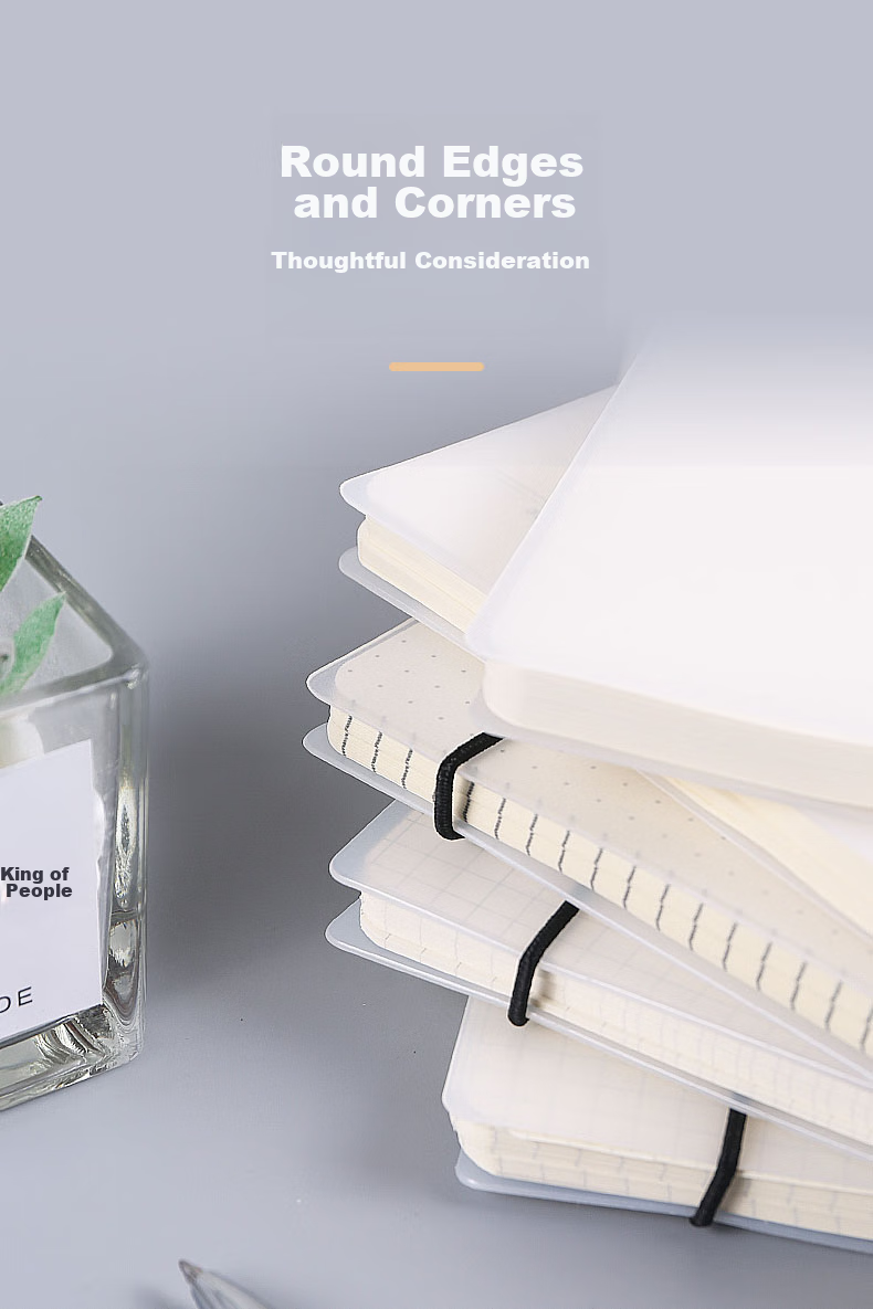 SHEN SHI B5/80 Sheets Transparent Cover Spiral Notebook Soft Copy Book Blank Page Journal Notebook Wirebound Notebook 1 Blank Version J8518-2 11