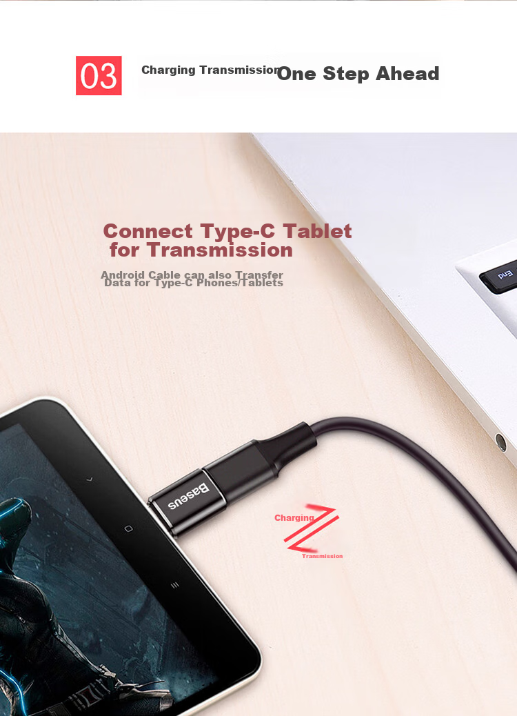 Baseus Type-C Adapter USB OTG Data Cable, Phone USB Drive Tablet Adapter, Car Charger Converter, Compatible with Apple MacBook Laptops Huawei Xiaomi 8