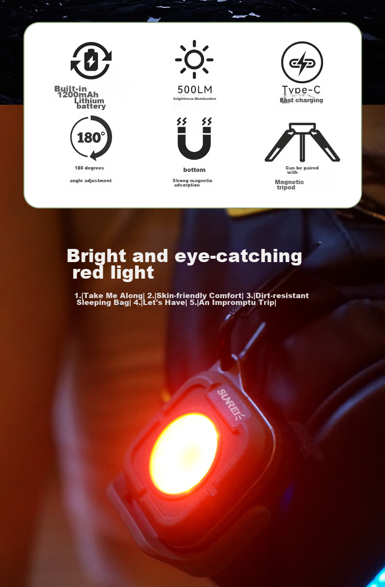 Shanlishi C500 Mini Portable Light, Hiking Camping Lantern, Multifunctional Outdoor Tent Lamp, Outdoor Lighting 2