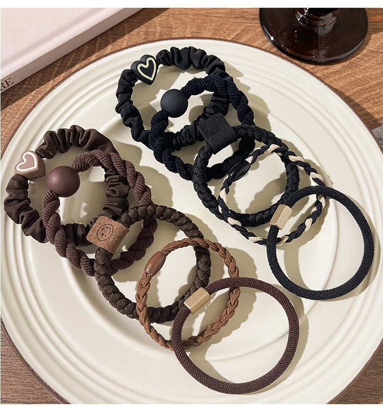 Yefili 12-Pack High Elasticity Seamless Extra Wide Thick Hair Ties Durable Hair Bands for Women High Ponytail Hair Accessories 7