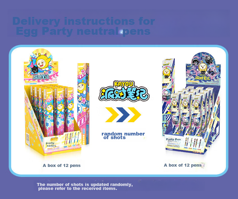 Kayou Egg Party Gel Pen, Retractable Pen, Signature Pen, Student Stationery, Gift for Boys And Girls, Christmas Present 1