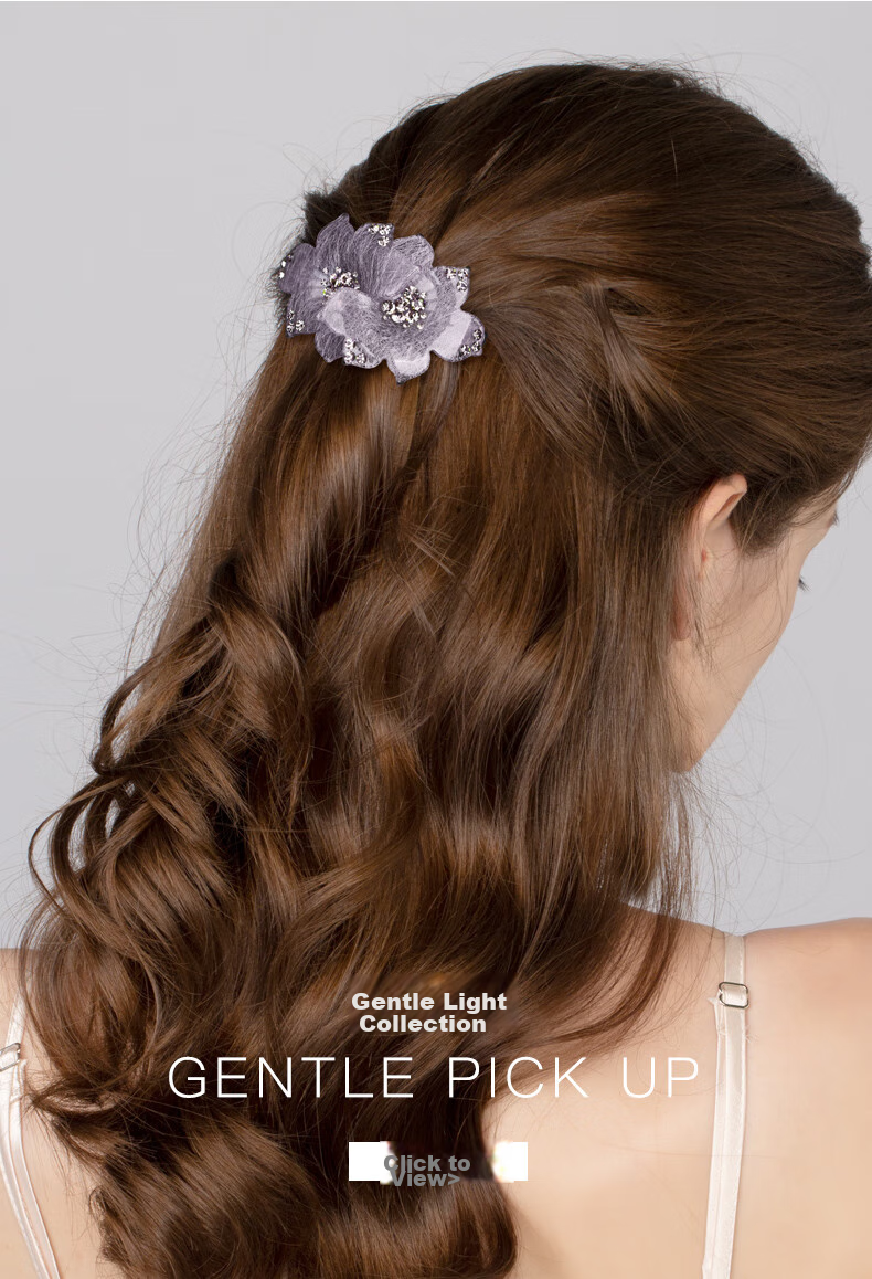 Cercoo Gentle Light-Catching Series Hair Clip, Rhinestone Clip, Hair Accessory, Back of Head Spring Clip, Hair Ornament, Mid-Autumn Festival Gift 1