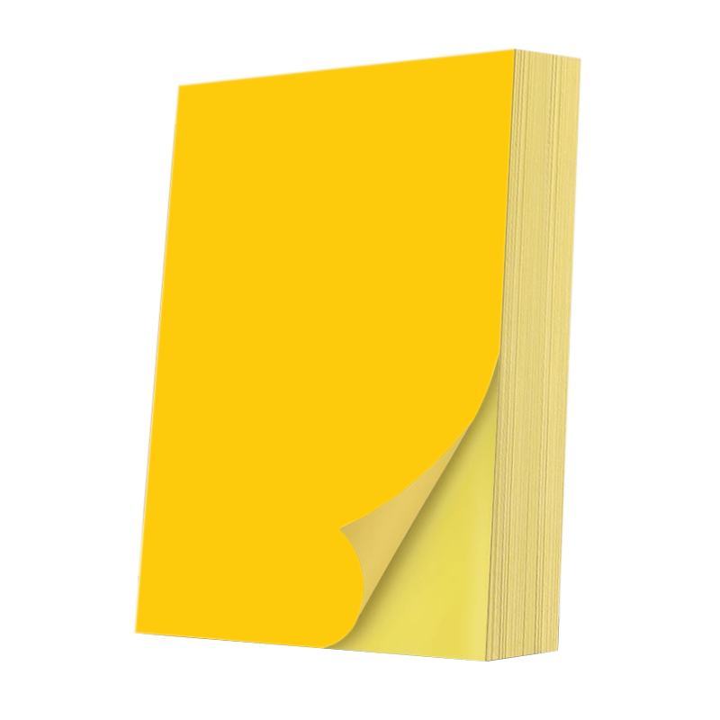 Elifo Stickers, Adhesive Labels, A4 Self-Adhesive Printing Paper, Sticky Gold Yellow Backing Paper, Colored Matte Textured, 50 Sheets