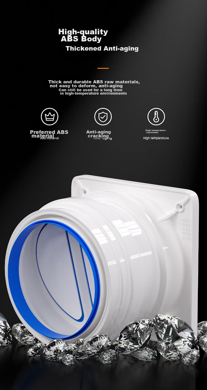 Muvi Range Hood Check Valve, Flue Valve, Boss Kitchen-Specific Smoke Prevention Device, Public Exhaust Pipe Universal Check Valve 11
