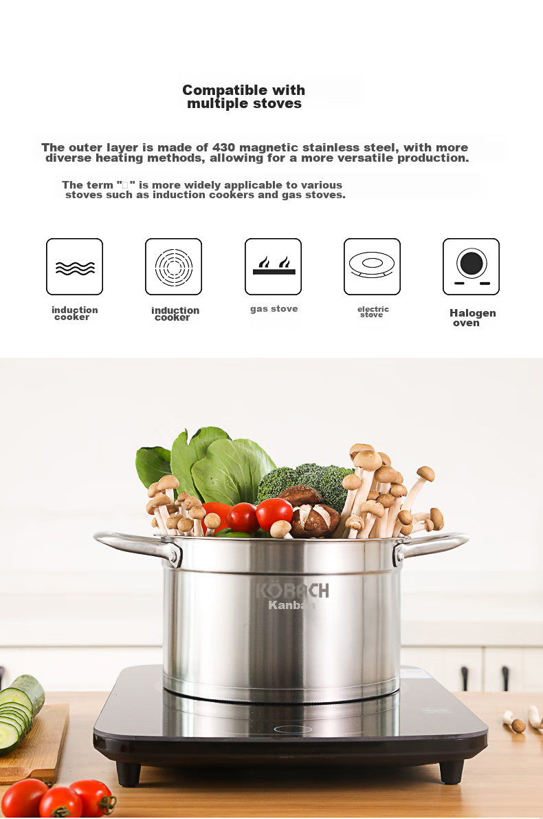 KOBACH 304 Stainless Steel Soup Pot, Double-Handled Stew Pot with Visible Lid, 22cm, Compatible with Induction And Gas Stoves, TOUC22A1 7