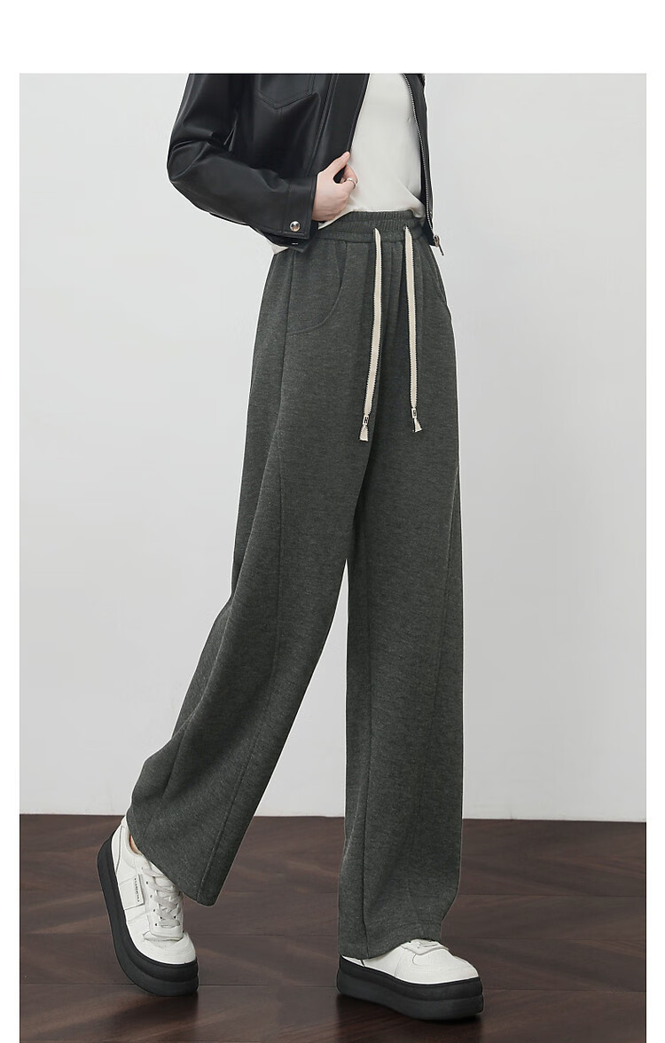 DME "Pear-shaped Casual Wear" Winter Cloud Comfort High Waist Drawstring Elastic Bend Knife Pants Elasticity Cover Meat Casual Pants for Women 14