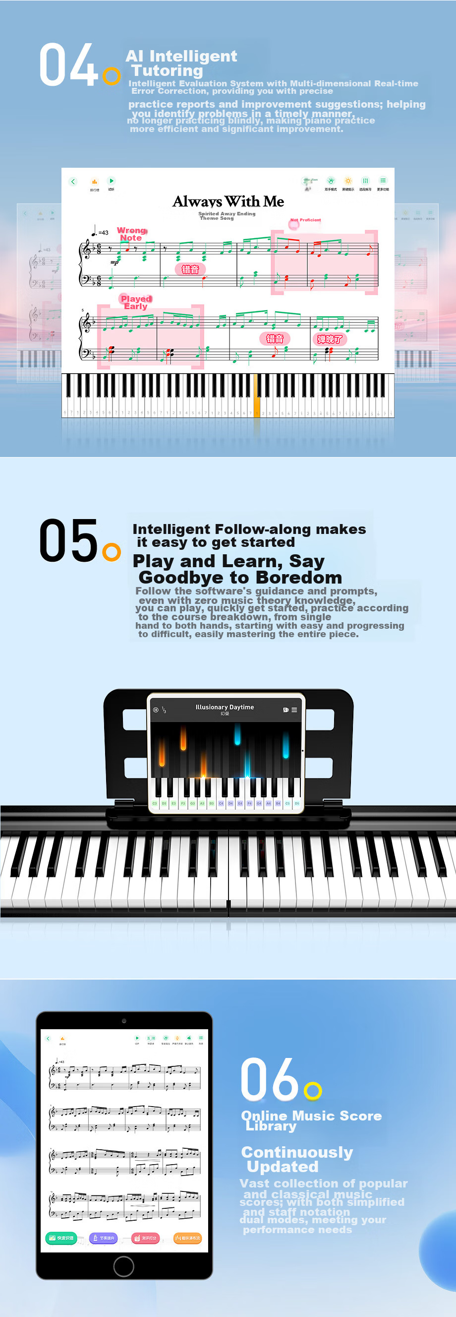 Terence Roll-Up Piano, 88 Keys, Foldable Electronic Piano, Portable, for Adults And Children, Performance Keyboard 10