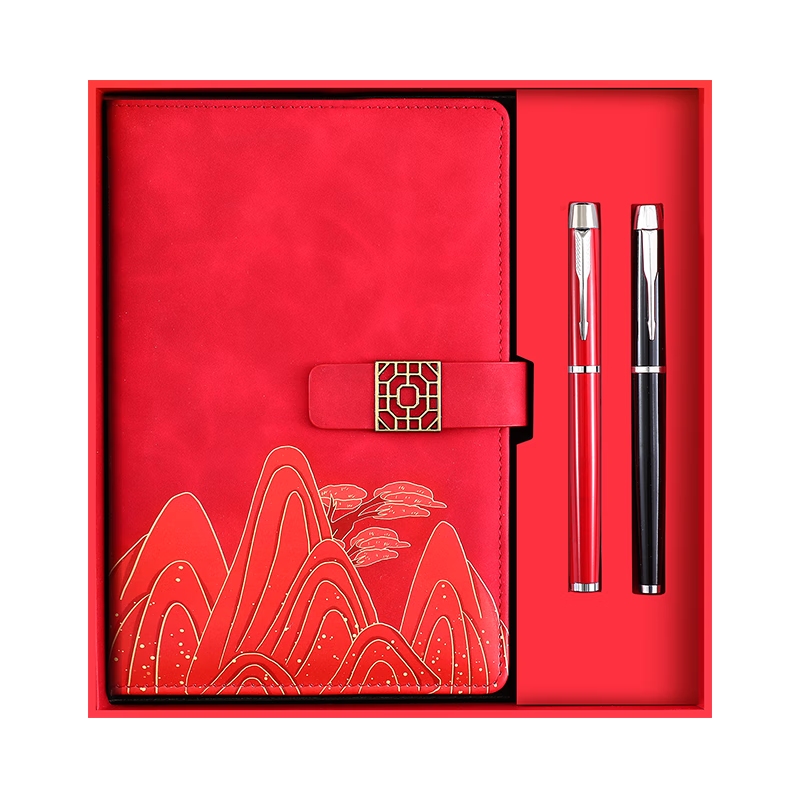 Jiaranheng Mid-Autumn Festival Gift, National Trend Notebook, Stationery Gift Box, High-Quality Journal, Gift for Teachers And Friends, Corporate Gift, China Red