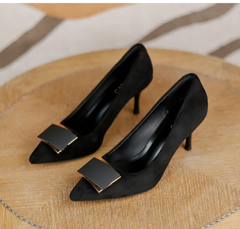 CARTELO Thin Heel High Heels, Comfortable Black Shoes, KCC-6688 Black (3cm), Size 33 11