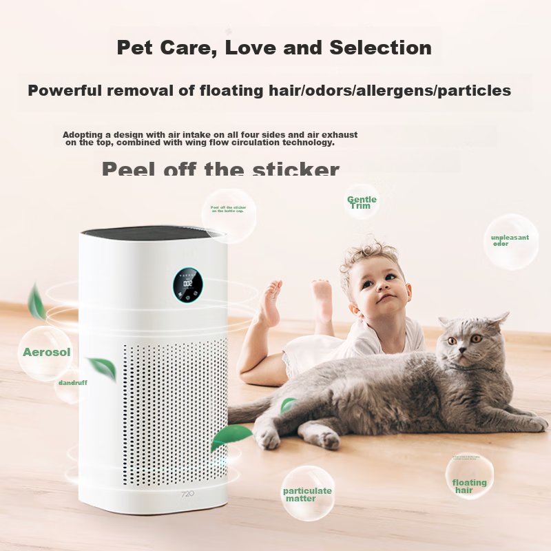 Huawei Zhixuan HarmonyOS Smart Air Purifier 720i, Removes Formaldehyde, Eliminates Odors, Kills Germs, Reduces Smog, Pollen Allergens, Pet Dander, Specially Designed for Small Apartments And Bedrooms
