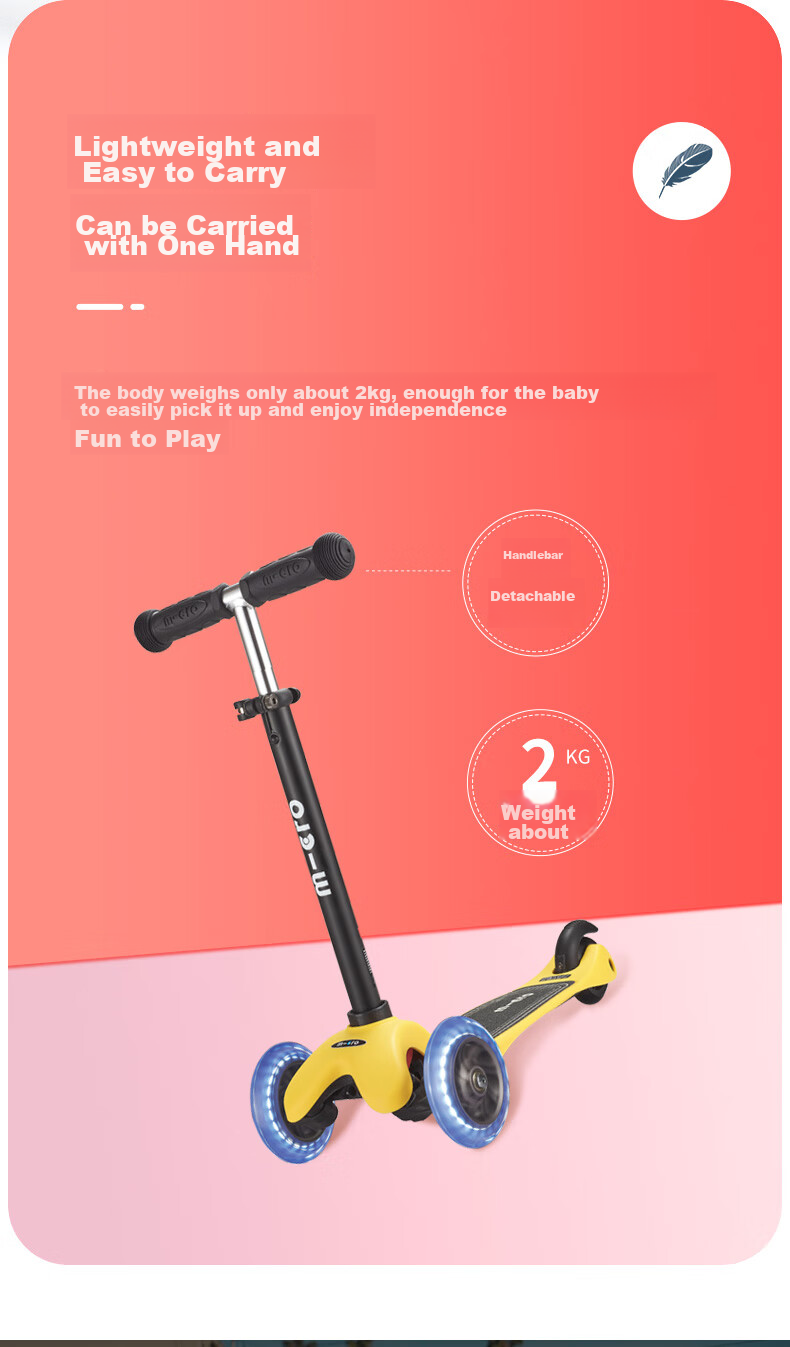 Micro Maiguo Children's Scooter for Ages 2-5, Outdoor Kick Scooter, Kids' Ride-On Toy, Blue with LED Wheels 9