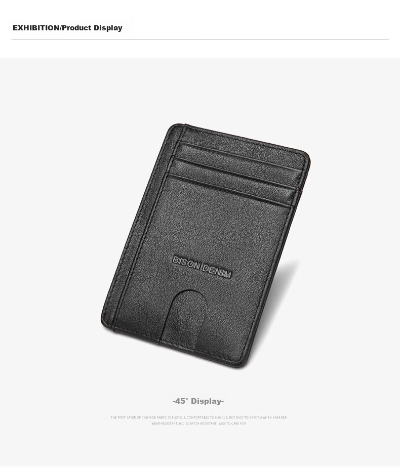 Meizhouyeniou Card Holder for Men, Ultra-Thin, Top-Grain Leather, Multi-Slot ID Holder, Birthday Gift for Boyfriend 15