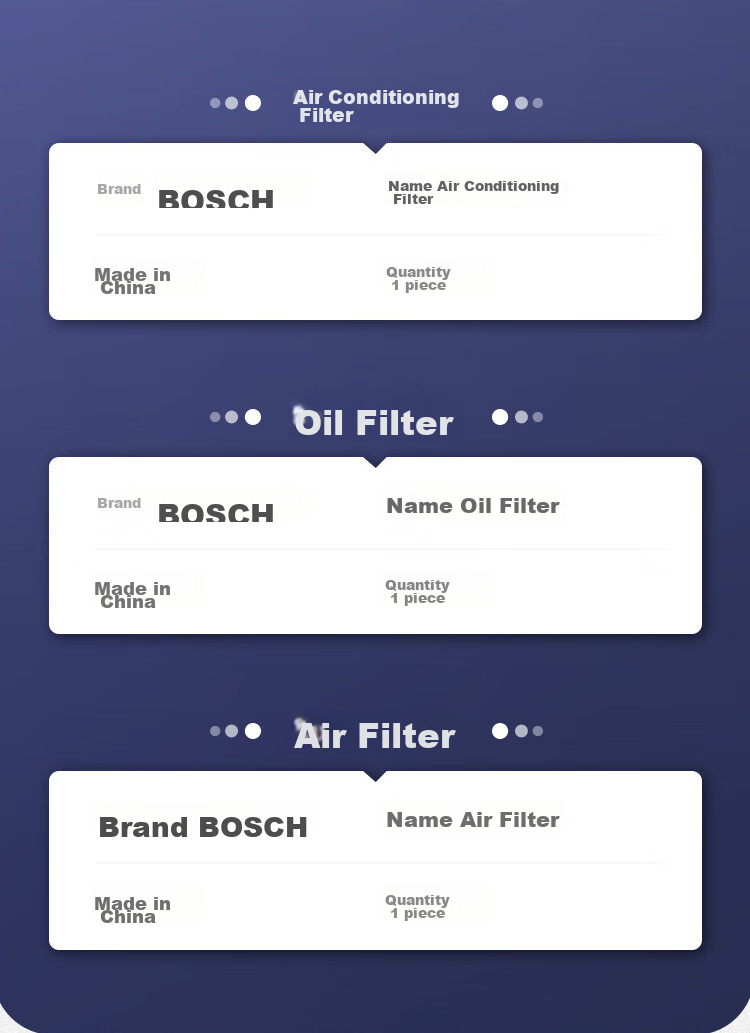 BOSCH Three-Filter Set: Air Conditioning Filter + Air Filter + Oil Filter/oil Filter (Suitable for Toyota Corolla/Levin/Yizhi/Vios/RAV4/NX200) 2