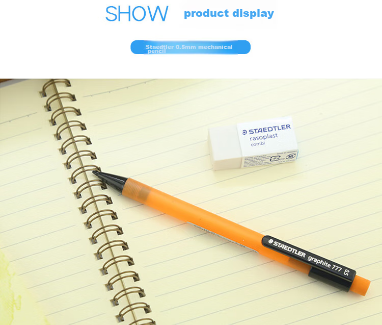 STAEDTLER Mechanical Pencil 0.5mm, Low Center of Gravity, Break-Resistant, Matte Barrel, for Students' Exams, Children, Office Use, Back-To Essential - Gray 77705-8 8
