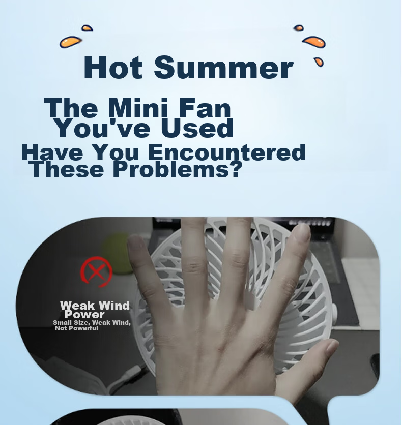 Kumeng Desktop Fan, USB Clip-On Small Fan, Quiet Mini Fan for Student Dormitory Bed, Ultra-Long Battery Life, Wall-Mounted, Office Mini Rechargeable Fa 3