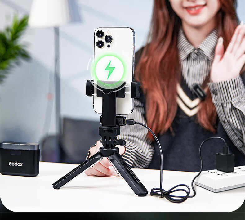 Godox WES Wireless Microphone, Portable Clip-On, for Outdoor Interviews And Recording, Suitable for Various Streamers And Live Broadcasts, Noise Reduction Sound Card, One-To Lighting Versio 8