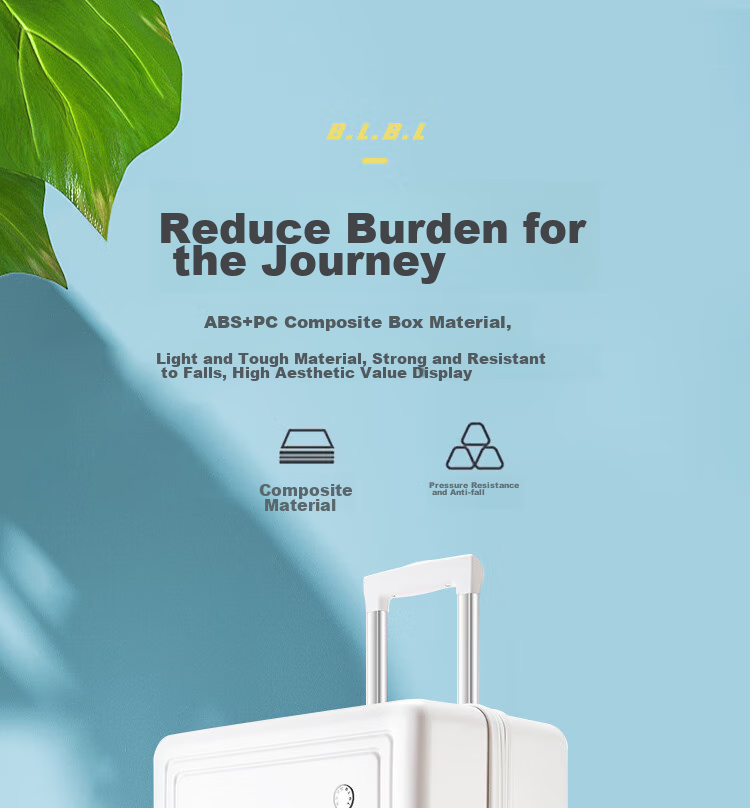 B.L.B.L Luggage, 26-Inch Suitcase, Stylish Travel Case, Password Lock, Large Capacity Leather Suitcase for Men And Women, White Color 6