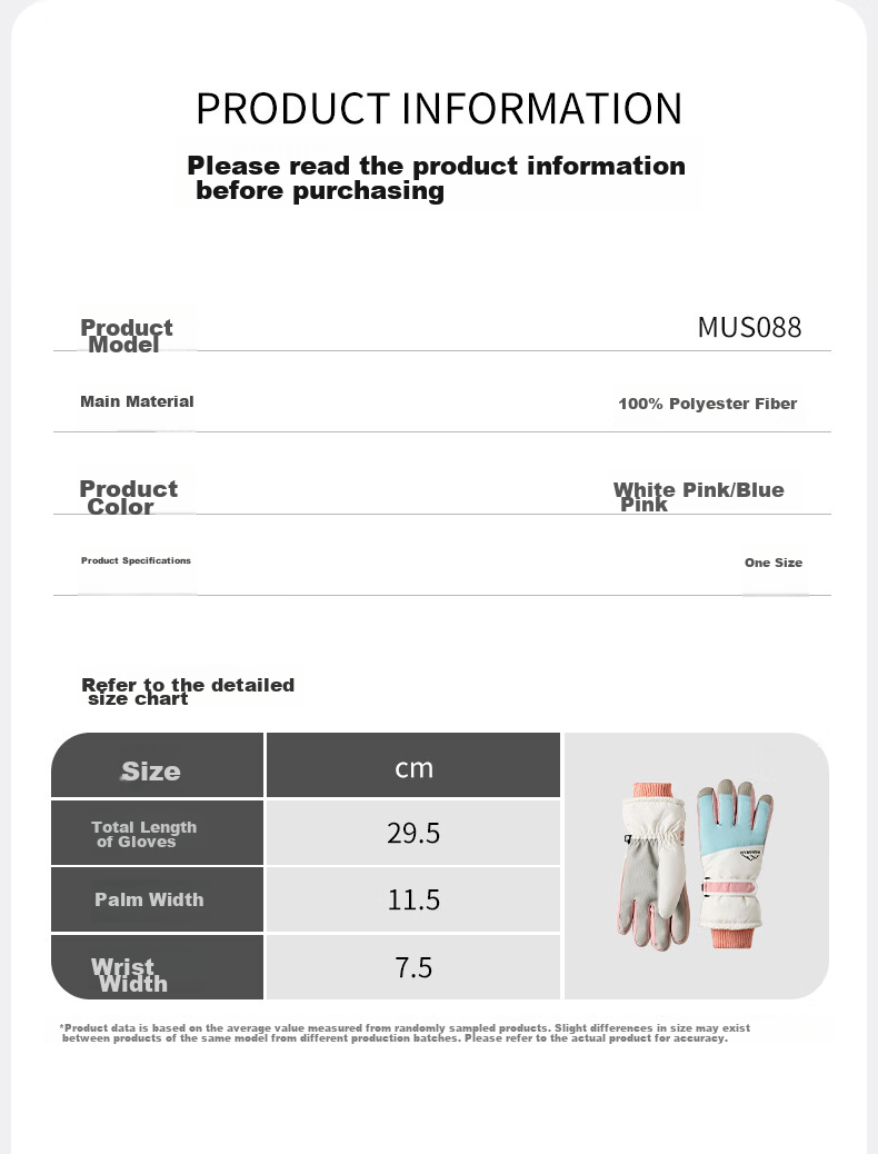 MISSION UV Ski Gloves for Women, Winter Thickened Fleece-Lined Windproof Cold-Resistant Water-Repellent Autumn And Winter Cycling Touchscreen Warm Gloves 9