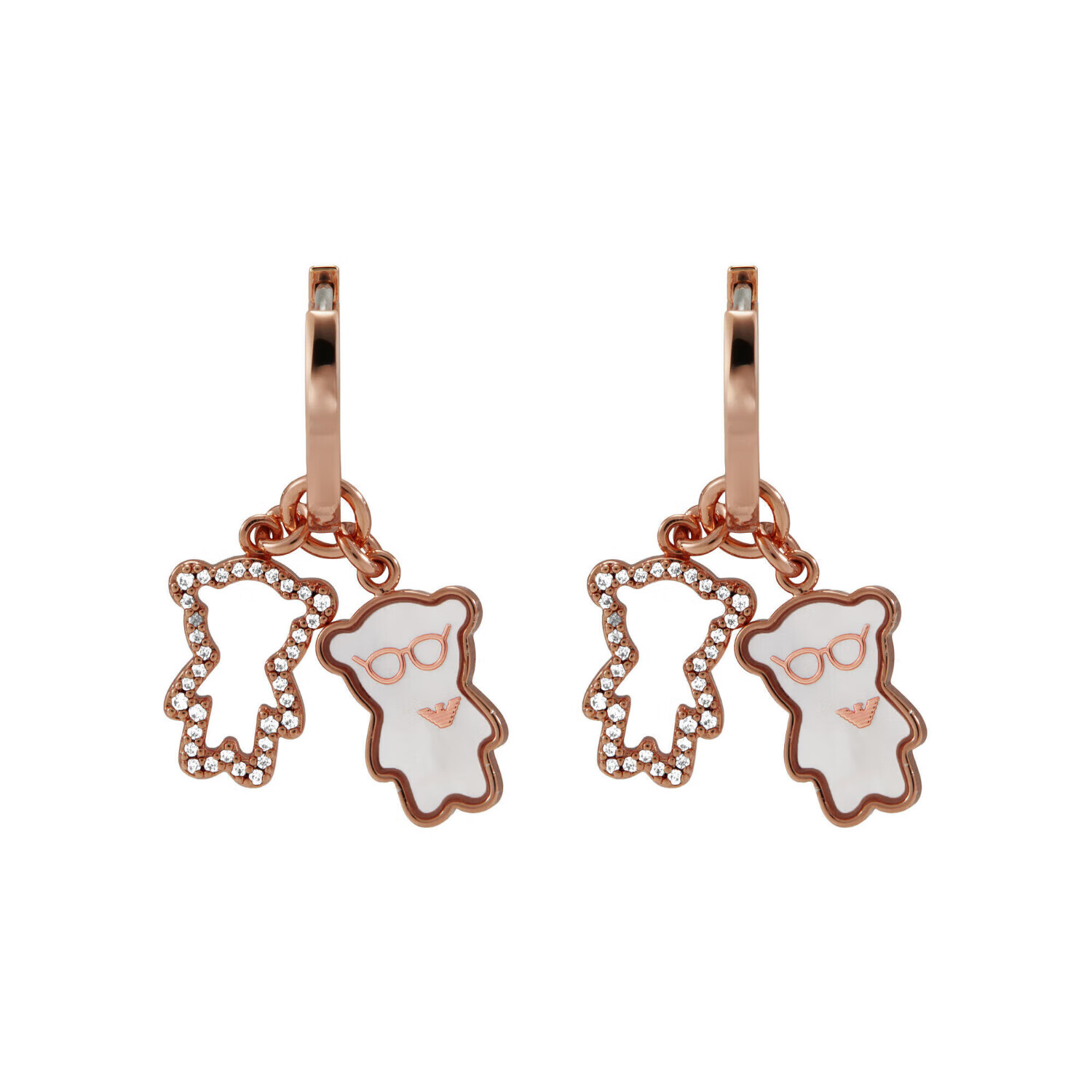 EMPORIO ARMANI Women's Stud Earrings, Bear Mother-Of Earrings, Birthday Gift for Girlfriend, EGS3115221