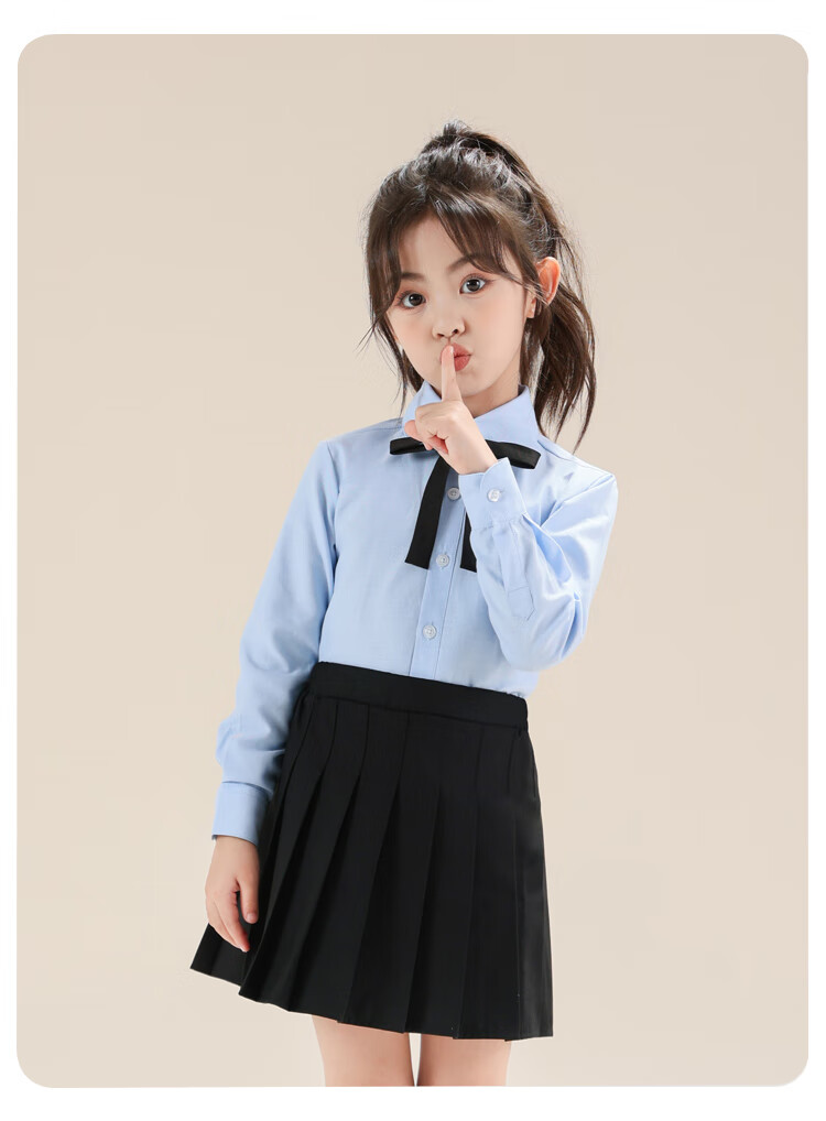 Yinuofang Children's White Long-Sleeve Shirt School Uniform Undershirt for Girls: White Long-Sleeve 170CM 18