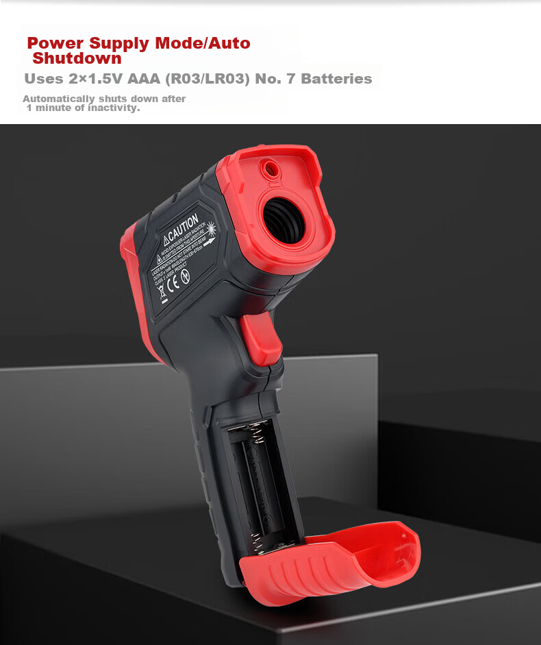 Teans High-Temperature Thermometer Industrial High-Precision Infrared Thermometer Smelting Casting Oil Temperature Gun TA603A 10