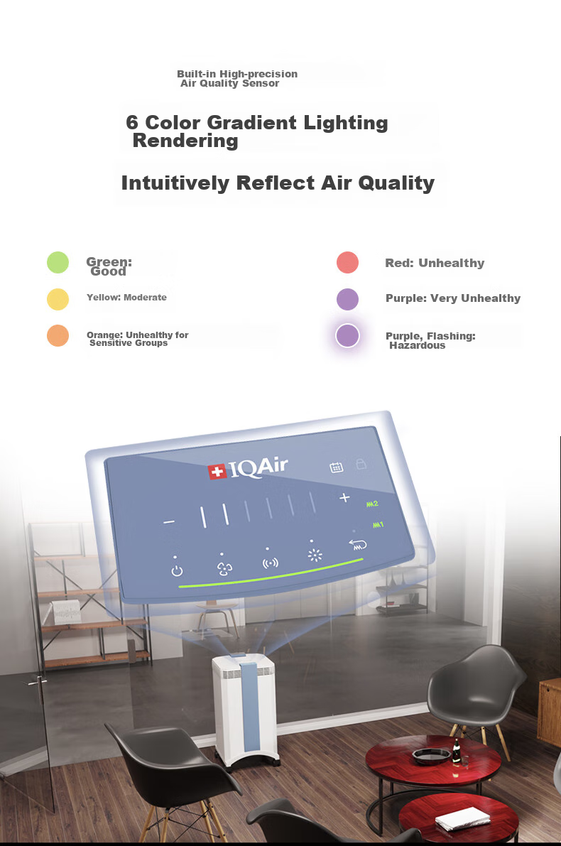 IQAir Air Purifier Long-Lasting Formaldehyde Removal, Bacteria And Virus Elimination for Renovation And New Home Construction, Swiss Original Import Intelligent GC Series XE 14