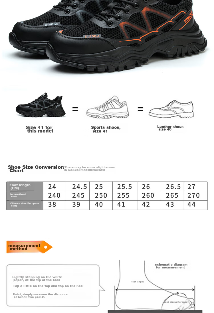 Dinggu Safety Shoes for Men, Anti-Smashing, Puncture-Resistant, Breathable Steel Toe Cap, Lightweight, All-Season, 1078heihuiW45 11