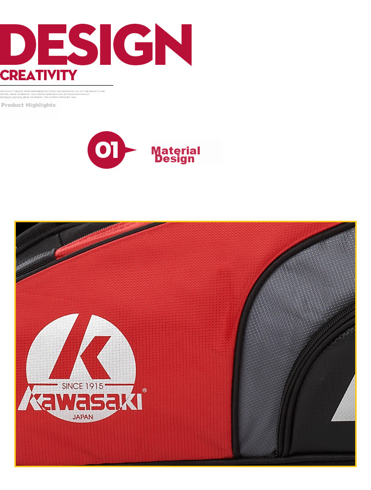 KAWASAKI Badminton Bag, Shoulder Bag, Tennis Bag for Men And Women, Separate Shoe Compartment, Badminton Racket Bag, 8327 Navy Blue 5
