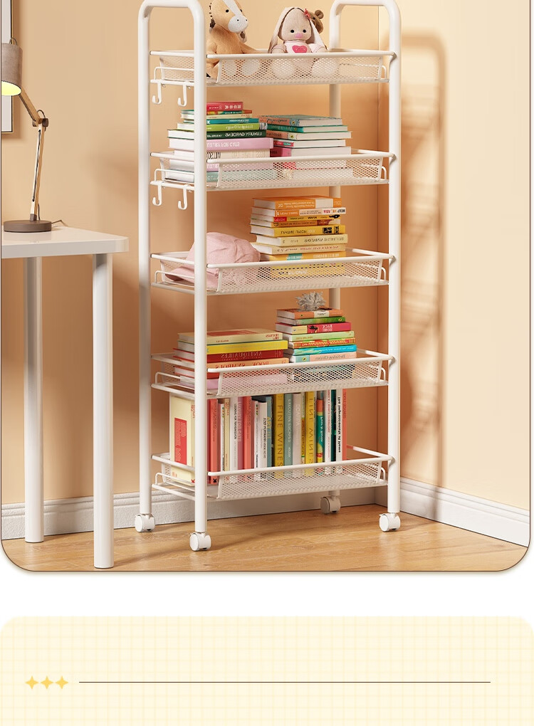 Anerya Kitchen Storage Rack, Snack Cart, Floor-Standing Multi-Layer Organizer, Bathroom Wheeled Shelf, Vegetable Rack, White, 4 Tiers 13