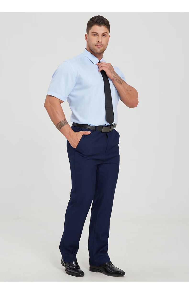 Dibinze Plus Size Short Sleeve Shirt for Men, Loose Fit, High End DP Wrinkle-Free Easy-Care Pure Cotton White Dress Shirt 5