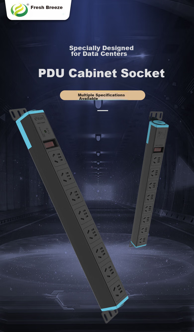 Kyfen PDU Cabinet Socket, 8-Outlet Master Control, 10A, 3 Meters, Lightning Protection, 1.5mm Flat Cable Diameter, 42mm Large Spacing, 360° Rotating Bracket, High-Power Socket 1