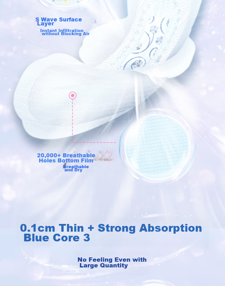 ABC KMS Light And Thin Healthy Formula Ultra-Thin Comfort Daytime Sanitary Napkins Sold by JD 240mm*18 Pieces 7