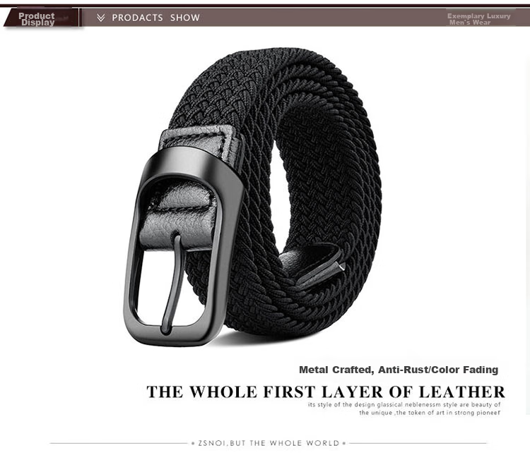 HALFEEL No-Hole, No-Drill Woven Belt for Men And Women, Elastic Canvas Belt with Elastic Band, Student Military Training Belt, Father's Day Gift 1