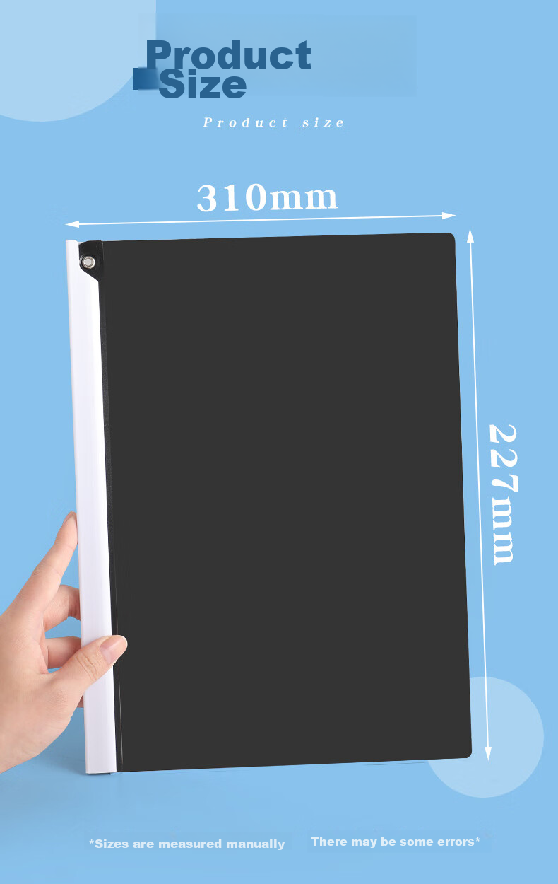 DiLe A4 Rotating Clip Morandi Pull Rod Clip Thickened Pull Rod Clip Large Capacity Student Storage Office File Folder QW324-Strawberry Rabbit 5 Pieces/pack 6