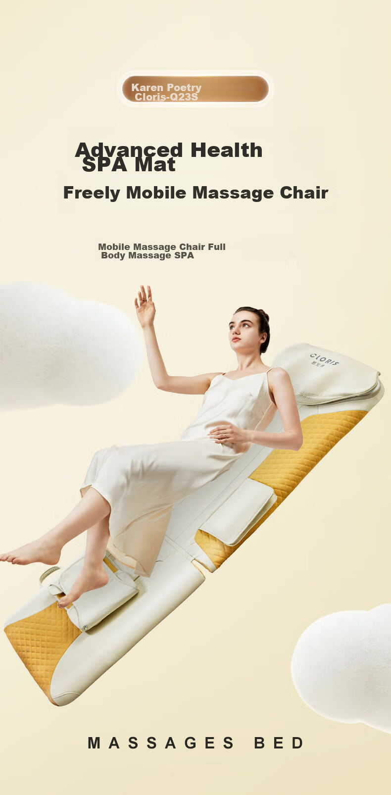 CLORIS [Price Protection 618] German Air Wave Full Body Massage Pad, Waist Massager, Massage Mat for Neck, Shoulder, Back And Buttocks, Hot Compress, Gift for Husband Or Wife on May 20th, Q1 2