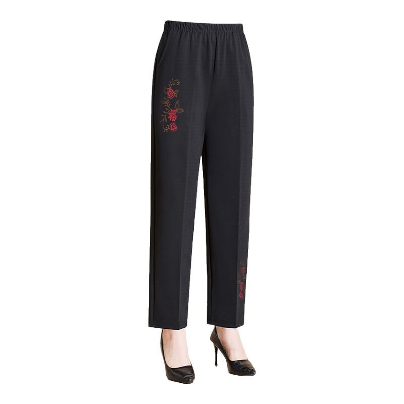 Yuzhaolin Mom Pants Spring Autumn Casual Pants Middle-aged and Elderly Women's Straight-leg Grandma Pants Y23KK2624