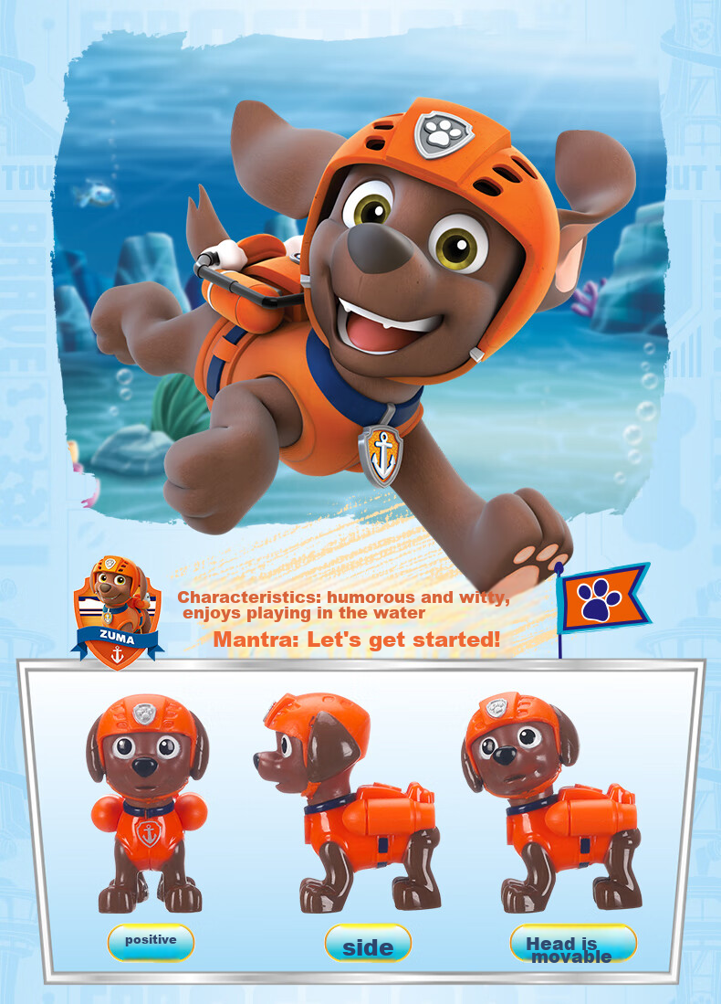PAW PATROL Toys, Rescue Dogs, Christmas Gifts for Boys And Girls, Children's 10th Anniversary, Dog Figurines, Decorations Set 10