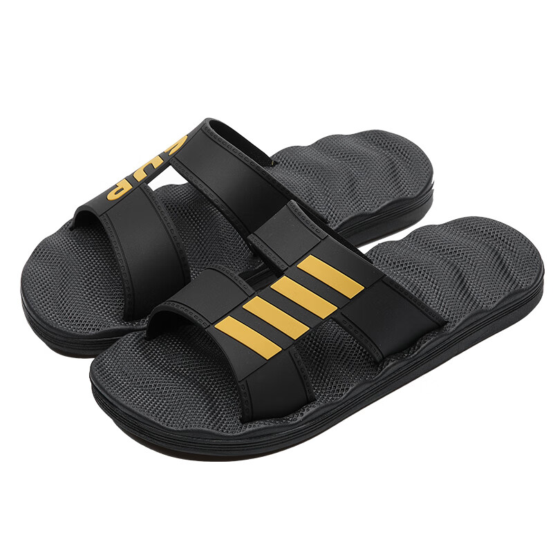 CARTELO Men's Casual Slippers, Bathroom Home Slide Sandals, Versatile Sandals, Men's Shoes, 1492 Black Gold, Size 39