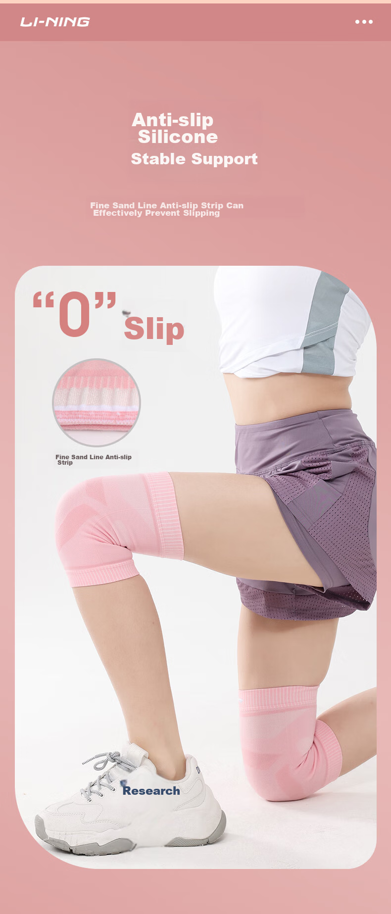 Li-Ning Knee Pads for Sports, Running, Women's Basketball, Meniscus, Patella, Women-Specific Badminton, Jump Rope, Hiking Knee Protectors, Thi 5