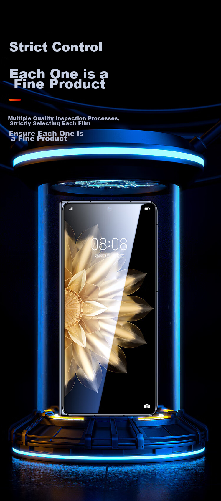BIAZE Tempered Glass Screen Protector for Honor Magic V2, MagicV2 Outer Screen Film, Foldable Phone Protective Film, Anti-Scratch Wear-Resistant HD Full Screen Glass Protective Front Film JM819 10