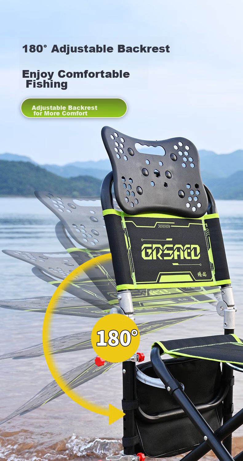 Grsaed Fishing Chair, All-Terrain Metal Knight Chair, Multifunctional Outdoor Folding Chair, Complete Set of Fishing Chairs, Flowing Firefly Aluminum And Magnesium Accessories 3