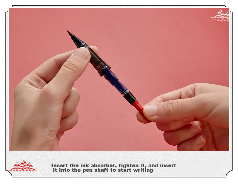 Liupinshuyuan Small Regular Script Calligraphy Brush Pen, Shuli Pen for Calligraphy Practice, Adult Fountain Pen-Style Water-Based Ink with Line Enhancing, Large And Medium Regular Script, Sheep And Wolf Mixed Hair Chinese Painting Brush 11