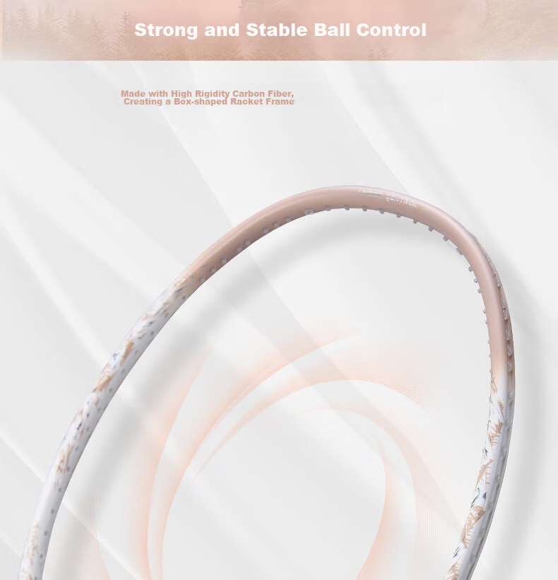 KUMPOO Badminton Racket, Full Carbon Ultra-Light Durable All-Round Model, Xunfeng Deep Forest Autumn Brown Light Pink String 5