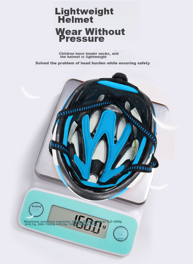 Adandyish Children's Integrated Bicycle Helmet, One-Piece Molded Cycling Helmet, Road Bike Helmet for Boys And Girls, Bicycle Equipment, Cool Blue Black 5