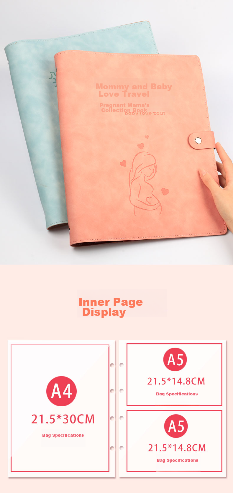 XYBP Pregnancy Check-Up Organizer, Prenatal Report Folder, Maternity Information Storage Bag, Pregnancy Record Book, Loose-Leaf Notebook, Portable Ultrasound File 8