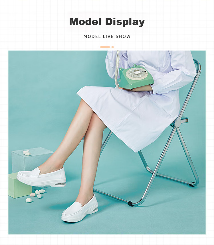 Warrior Casual Shoes for Women, Solid Color Nurse Shoes, Versatile White Sneakers, Women's Flat Shoes WLY(JS)-0024 White 37 10