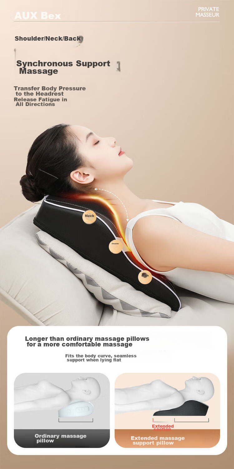 AUX Cervical Massager B05 Gift Box, Massage Pillow with Heat Therapy for Back And Waist, Shoulder And Neck Support Cushion, Birthday Gift for Parents 6