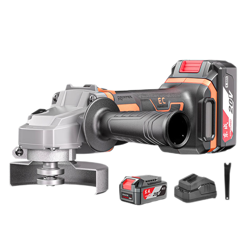 Dongcheng 20V Brushless Lithium Battery Angle Grinder Polisher Hand Grinder Sander Cutter 4.0Ah Dual Battery DCSM07-100BM