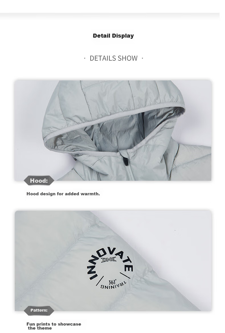 361° Men's Down Jacket Autumn Winter New Lightweight Short Warm Hooded Sports Inner Layer 652544302D-4 45